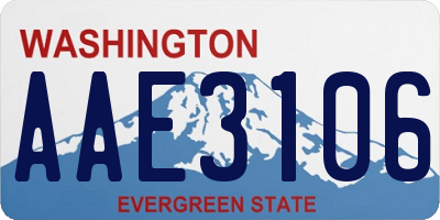 WA license plate AAE3106