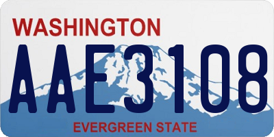 WA license plate AAE3108