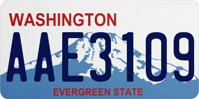 WA license plate AAE3109