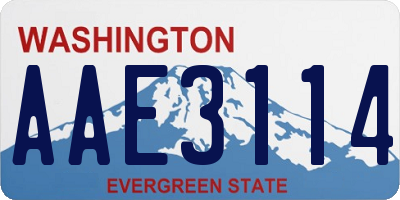 WA license plate AAE3114