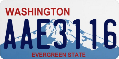 WA license plate AAE3116