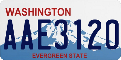 WA license plate AAE3120