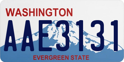 WA license plate AAE3131