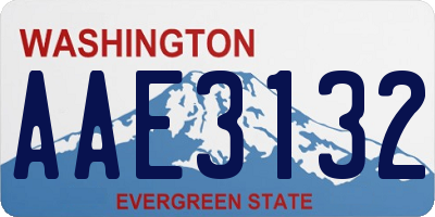 WA license plate AAE3132