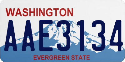 WA license plate AAE3134