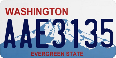 WA license plate AAE3135