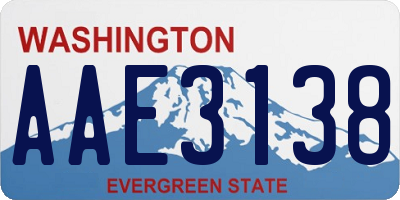 WA license plate AAE3138