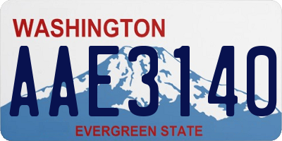 WA license plate AAE3140