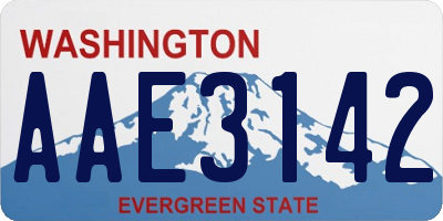 WA license plate AAE3142