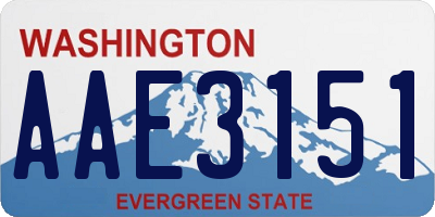 WA license plate AAE3151
