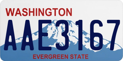 WA license plate AAE3167