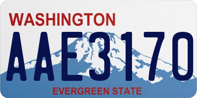 WA license plate AAE3170