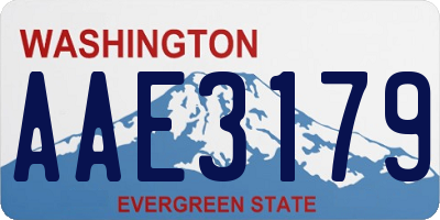 WA license plate AAE3179