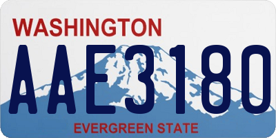 WA license plate AAE3180