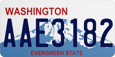 WA license plate AAE3182