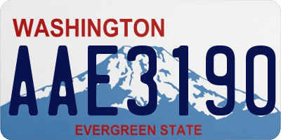 WA license plate AAE3190