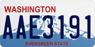 WA license plate AAE3191