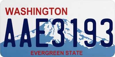 WA license plate AAE3193
