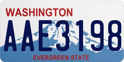 WA license plate AAE3198