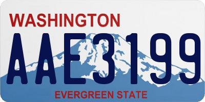 WA license plate AAE3199