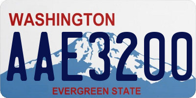 WA license plate AAE3200