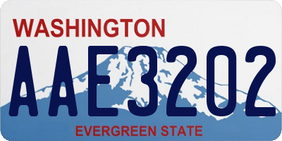 WA license plate AAE3202