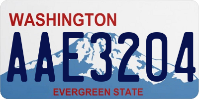 WA license plate AAE3204