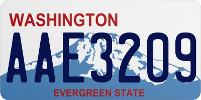 WA license plate AAE3209
