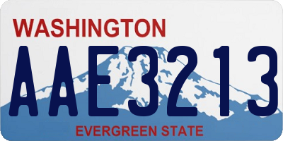 WA license plate AAE3213
