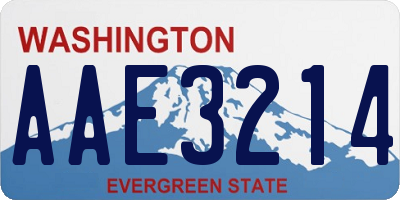 WA license plate AAE3214