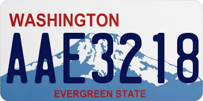 WA license plate AAE3218