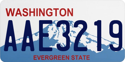 WA license plate AAE3219