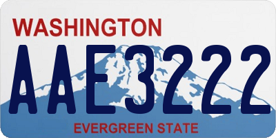 WA license plate AAE3222