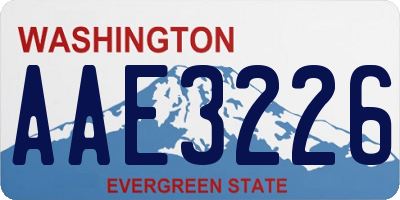 WA license plate AAE3226