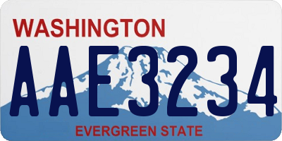 WA license plate AAE3234