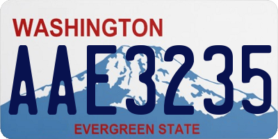 WA license plate AAE3235