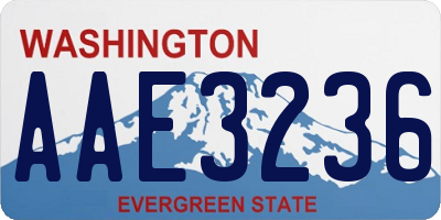 WA license plate AAE3236