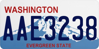 WA license plate AAE3238
