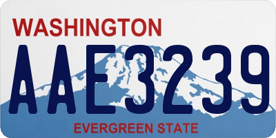 WA license plate AAE3239