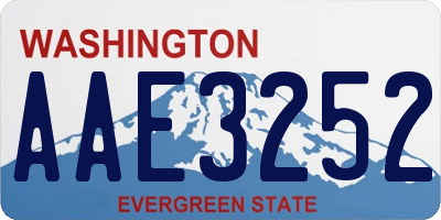 WA license plate AAE3252