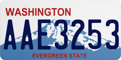 WA license plate AAE3253