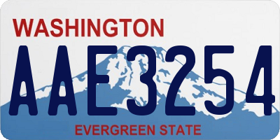 WA license plate AAE3254