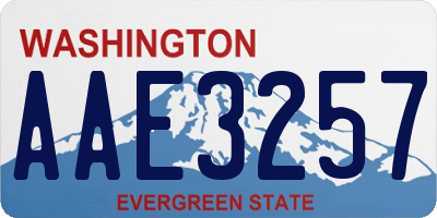 WA license plate AAE3257