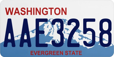 WA license plate AAE3258