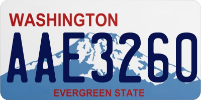 WA license plate AAE3260