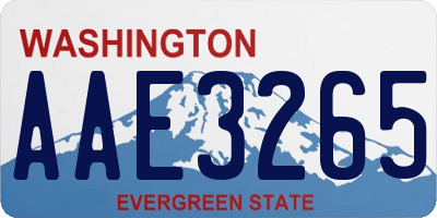 WA license plate AAE3265