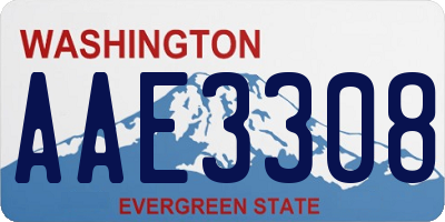 WA license plate AAE3308