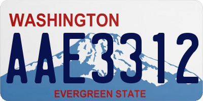 WA license plate AAE3312