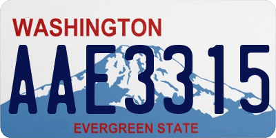 WA license plate AAE3315