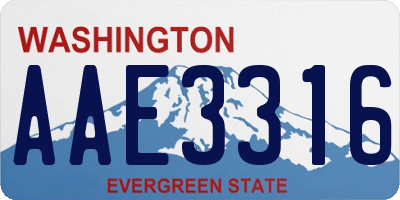 WA license plate AAE3316